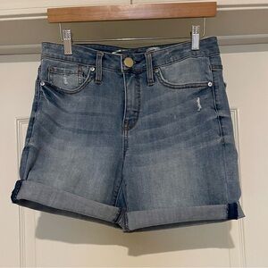 Seven7 Blue Jean Shorts with Frayed Hem